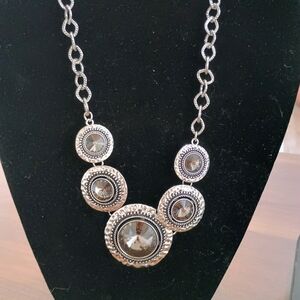 Elegant Silver Necklace with Black Accents